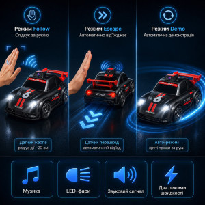 Машинка на радиоуправлении Visuo C6 Mini FPV 1:32 Black – мини RC автомобиль с HD камерой, экраном 2.4", интерактивными режимами Follow и Escape, 2.4 ГГц, до 25 минут, до 30 м. Photo 3